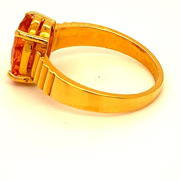 Mandarin Spessartine 3.30ct Solid 22K Gold Ring - Picture 5 of 6